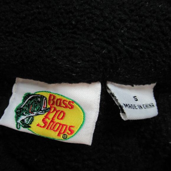 Bass Pro Shops Jacket Mens Small Black Fleece Full Zip Fishing Hiking Outdoors - Picture 2 of 7